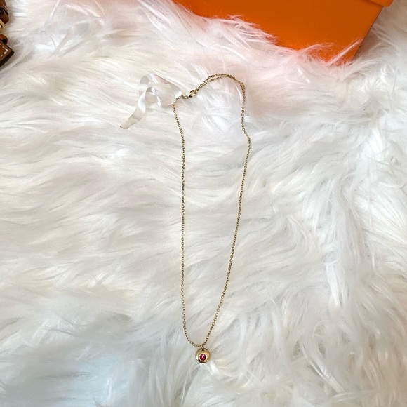 Ruby Hot Pink Crystal Pendant- July Birthstone - Picture 3 of 11